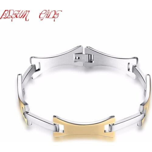 316L Stainless Steel Gold Plating Bone Design Bracelet Bangles