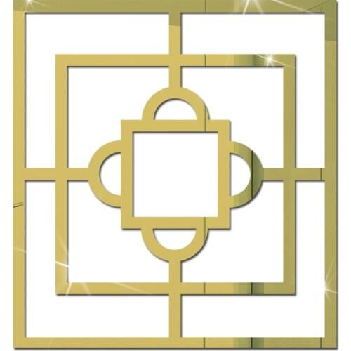 5pc Simple Style Sliver Gold Acrylic Mirror Stickers Wall Texture Bathroom Living Room Drawer Decor Home Decoration Accessories