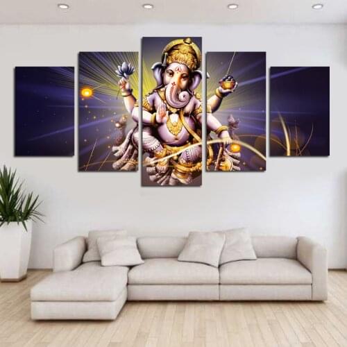 Canvas Pictures Wall Art HD Prints 5 Pieces Art Paintings Modular Living Room Elephant Head God Poster Home Decor No Frame
