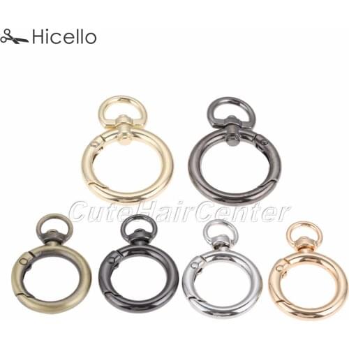 5pcs Spring Ring Metal 19mm 25mm Hook Snap Clip Bag Buckle O Round Handbag Trigger Key ring DIY Gold Silver Black Bronze Hicello
