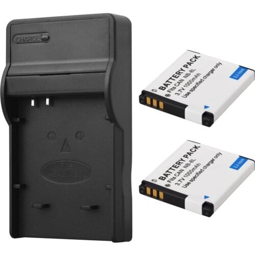 2pcs 1000mAh NB-8L NB8L 8L Li-ion Battery For Canon PowerShot A3300 A3200 A3100 A3000 A2200 A1200 IS Battery Pack with Charger