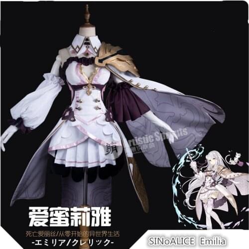 Anime Re:Life in a different world from zero SINoALICE Emilia Dress Cosplay Costume 2020 New H