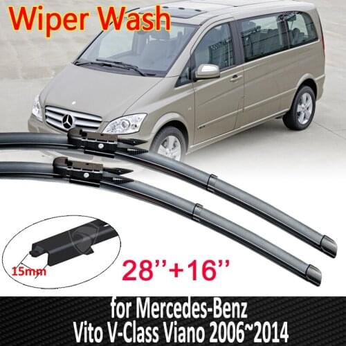 Car Wiper Blades for Mercedes Benz Vito V-Class Viano Valente Metris W639 2006~2014 Windshield Wipers 2007 2008 Car Accessories