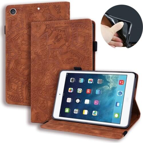 For iPad 2019 10 2 inch Cover Embossed Leather Wallet Tablet Cover For Funda iPad 10.2 Case For iPad 7th Generation Coque + Gift