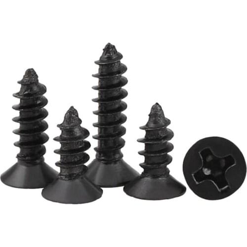 Black Cross Recessed Countersunk Flat Head Self Tapping Screw KA Phillips Cell Phone Small Screw M1.0M1.2M1.4M1.7 1000Pcs