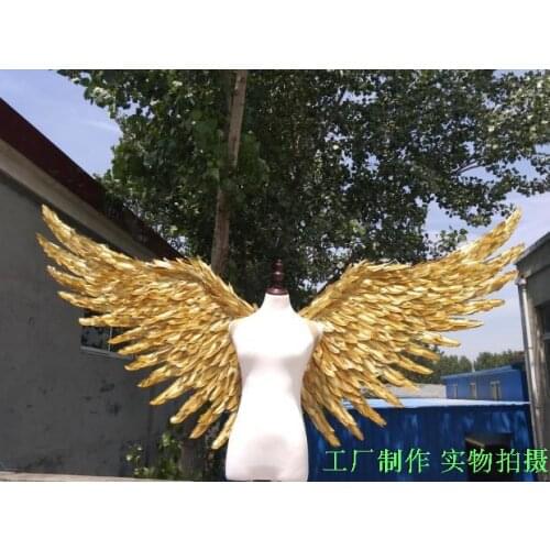 Costumized Amazing Gray Devil feather wings for Cosplay photography Game Display Game shooting props gold Angel wings