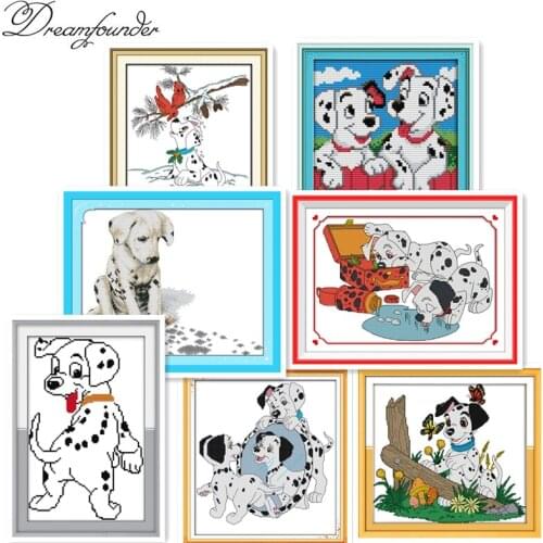 Dalmatian cross stitch kit aida 14ct 11ct count printed canvas stitches embroidery DIY handmade needlework