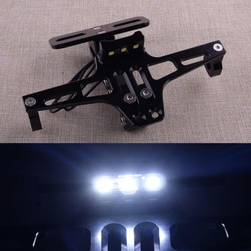Aluminum Alloy Motorcycle License Plate Holder Rear Tail Tidy Fender Frame Eliminator Number Bracket Adjustable Angle Universal