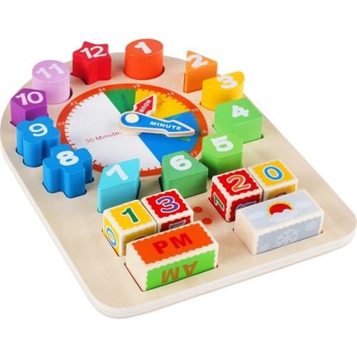 Kids Montessori Materials Educational WoodenToys For Children Multifunction Time and Whether Sheet Clock Calendar oyuncak