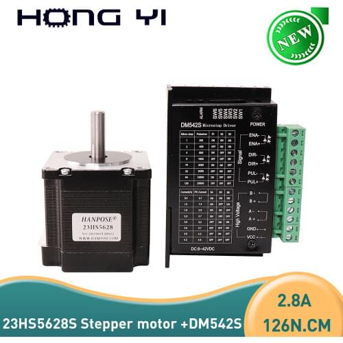 5PCS 23HS5628 4-lead 2.8A Stepper Motor driver+5PCS DM542 motor For 3D Printer Monitor Equipment