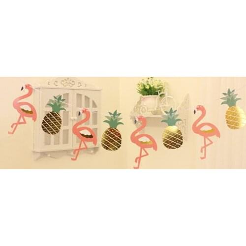 Flamingo Pineapple Banner Flamingo Decoration 1set Pineapple Flamingo Flag Banner Birthday Party Decorations Kids Favors