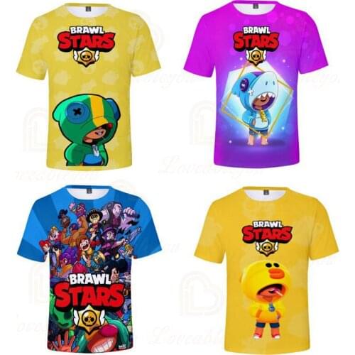 3d Boys Girls Harajuku Browlers Colt and Star, Leon Wear Kids T-shirt Shooting Game Fashion Short Sleeve Tops Teen Clothes