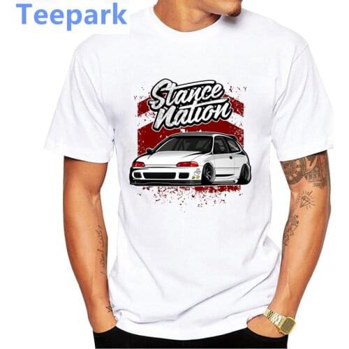 Stancenation Civic Art Funny Mens Short Sleeve JDM Untitled Skyline R32 Car Print T-Shirt Men Casual Top Harajuku Cool Boy Tees