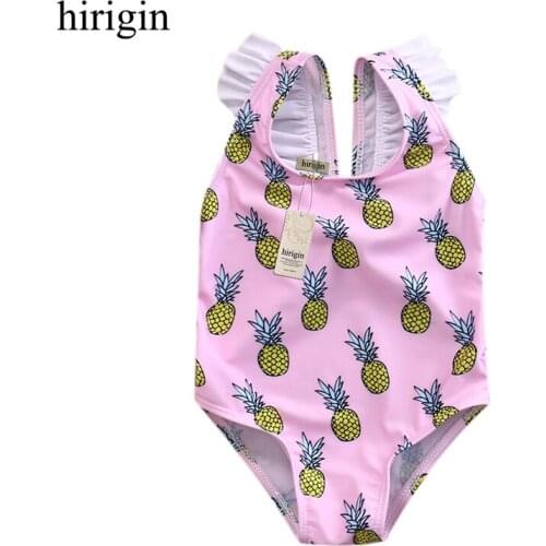 Hirigin Baby Girl Swimwear Summer 0-4T Newborn Toddler Kid Fruit Pineapple Bow Swimming Bathing Suit Swimsuit Bikini Beachwear