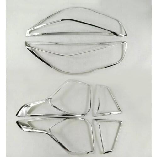 Fit For Ford Escape Kuga 2017 Chrome Front Rear Headlight Taillight Head Light Tail Lamp Cover Trim Molding Garnish Frame Bezel