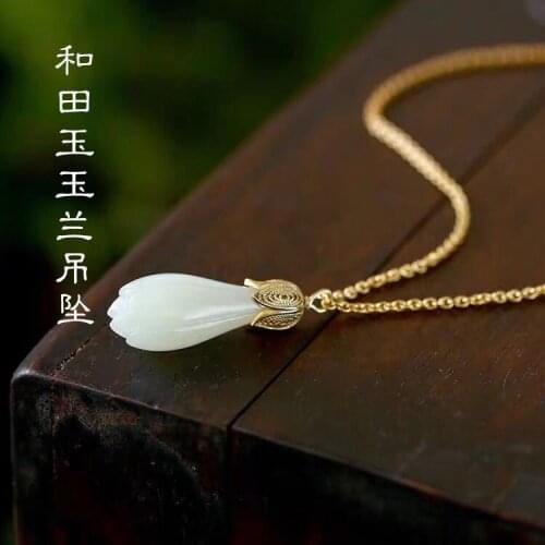 And Tianyu Magnolia Earrings Necklace Feminine Fashion Vintage Earrings 925 Pure Silver Anti-Allergy Earring earrings