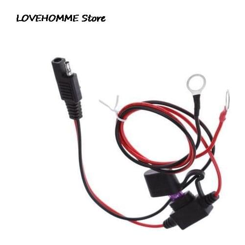 12V Charger Cable for Motorcycle Battery Terminal To SAE Quick Disconnect Cable Motorcycle Battery Output Connector
