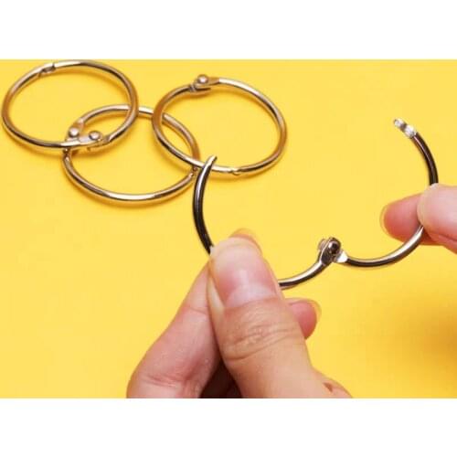 50Pcs Metal Ring Binder Loose-leaf Book Hoops 20-30mm DIY Albums Scrapbook Craft Open Ring Keychain Office Binding Supplies