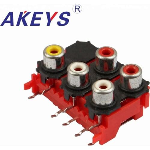 10 PCS AV5-8.4-24 Audio Video Two Row 6 Female Jack AV Concentric RCA Socket