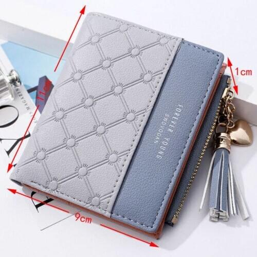 Women Girls Short Wallet Coin Purse Organizer Ladies Patchwork Casual Mini Pocket Small Credit Card Holder Wallets