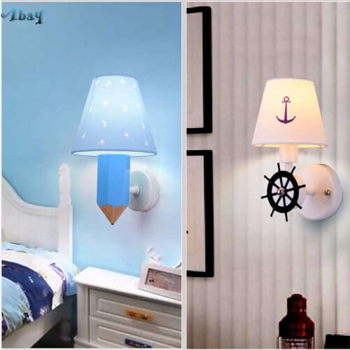 Creative Pencil rudder resin wall lamp for Childrens room study lovely kids bedroom lamp living room decoration led wall light
