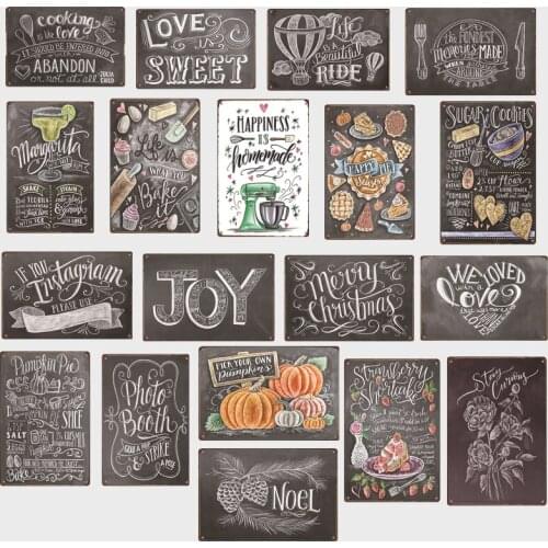 Love Sweet/Cake Food/Gym Plaque Vintage Metal Tin Signs Home Pub Bar Kitchen Decorative Iron Plates Wall Art Paintings