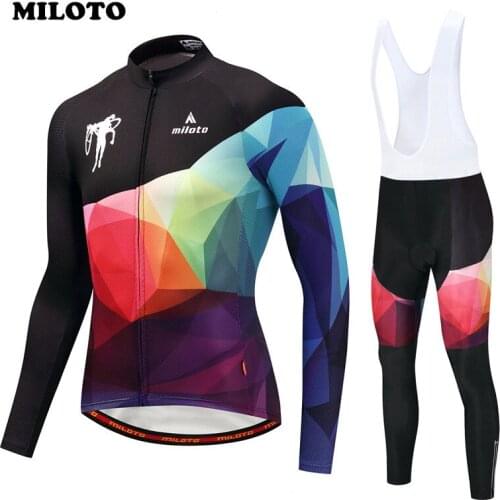 Miloto Bike Team Racing Sport Cycling Jersey Set Long Sleeve Autumn mtb Bicycle Cycling Clothing Road Bike Jersey Suit Ciclismo