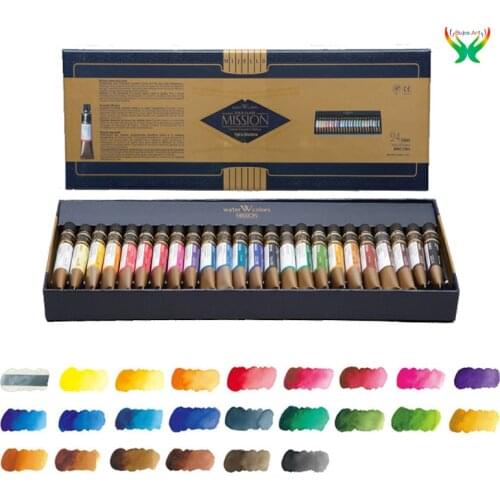 Mijello 24 color 2ml watercolor tools divided paint art painting tools office supplies watercolor set painting set for student