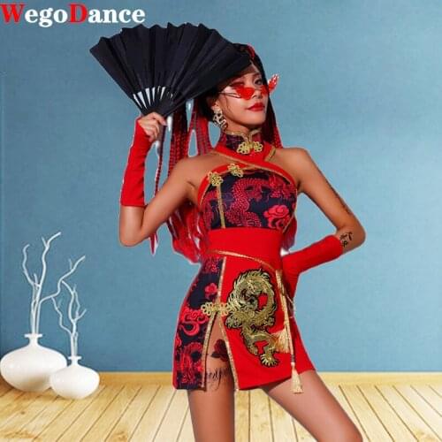 Jazz Dance Dress Korean Sexy Chinese Style Women Group Song Suit Meeting Performance Costume