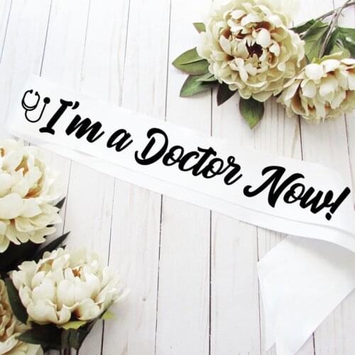 I am a doctor now sash Photo Booth Props 2020 Nursing school Graduation Party Nurse Theme Party Decoration Supplies gift