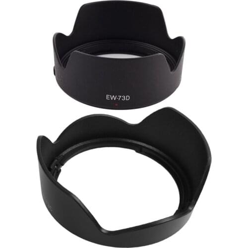Retail 2 Pcs Lens Hood Black for Canon EF-S: 1 Pcs EW-73D Lens Hood Shade Protector Cover 18-135Mm F/3.5-5.6 IS & 1 Pcs EW-73C B