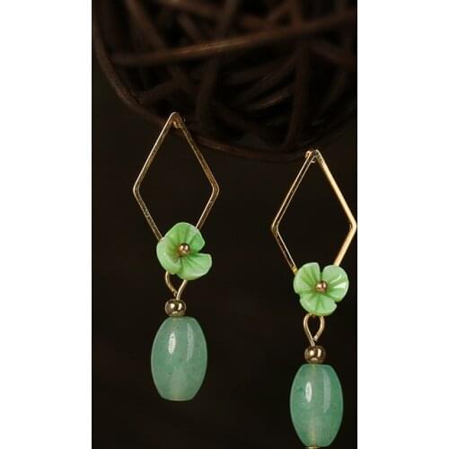 Earrings Simplechinese Style Earrings Earrings Net Red Korean Temperament Earrings Show Thin Face No.1265