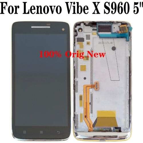 Shyueda 100% Original New with frame For Lenovo Vibe X S960 5" LCD Display Touch Screen Digitizer