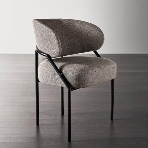 Nordic light luxury dining chair modern minimalist home back chair negotiation chair makeup chair iron leisure designer chair