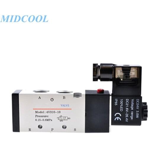 Solenoid Valve 4V300 Series (5/2 ,5/3 way) 4V310 4V320 4V330 220V 110V 24V 12V Terminal/Grommet Type Single / Double Solenoid