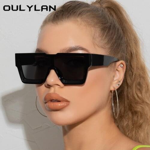 Oulylan Oversized Sunglasses Women Men Square Sun Glasses Black Green Goggles Big Frame Shades for Ladies UV400