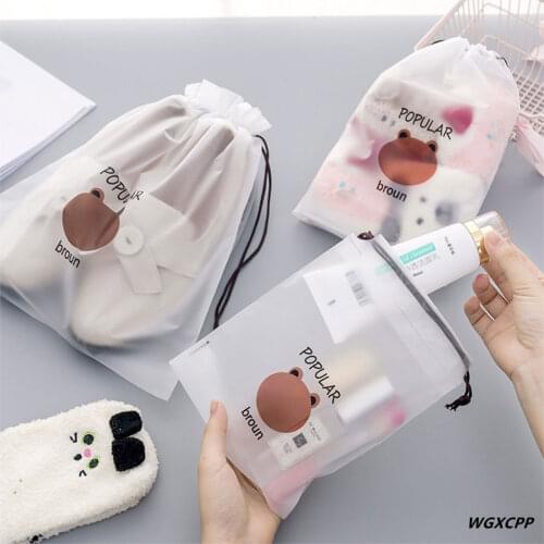 Cute Transparent Waterproof Travel Cosmetic Bag Women Makeup Case Bath Make Up Organizer Toiletry Wash Beauty Kit Storage Pouch