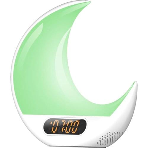 Wake Up Light Alarm Clock, Colourful Sunrise/Sunset Simulation Bedside Lamp with FM Radio, 7 Nature Sounds 7 Colors Changeable