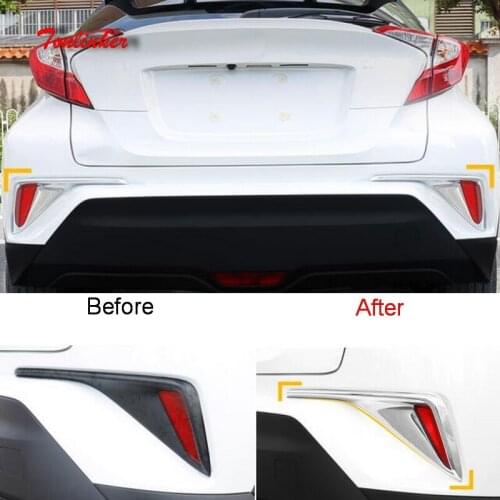Tonlinker Cover Sticker For Toyota CHR 2018 Car Styling 2 Pcs ABS Chrome Rear fog position Decoration Cover Stickers