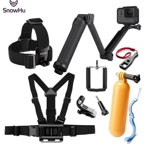 SnowHu for Gopro Accessories Tripod 3 Way Monopod Mount Extension Arm Tripod for Gopro Hero 9 8 7 6 for Yi 4K SJ4000 camera GS66