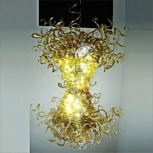 Unique Decorative Designer Glass Lamps Simple Designed Blown Glass LED Chandelier
