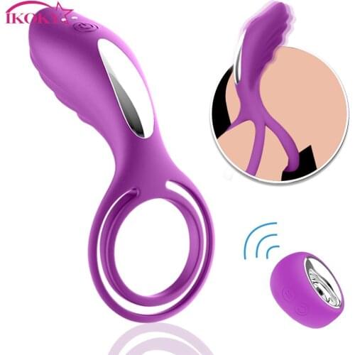 IKOKY Penis Ring Sex Toys for Men Women Clitoris G spot Stimulator Cock Ring Vibrator Male Vibrating Lock ring Delay Ejaculation