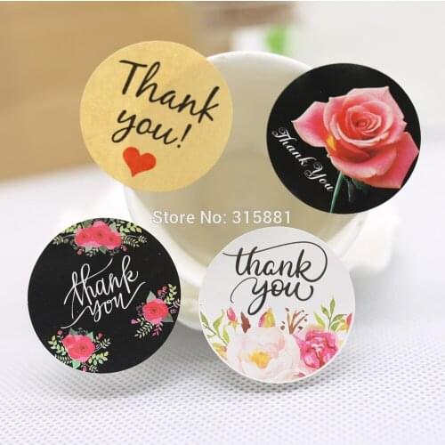 Floral thank you label,wedding favor sticker - wedding favors flower labels,envelope seals 120pcs/lot