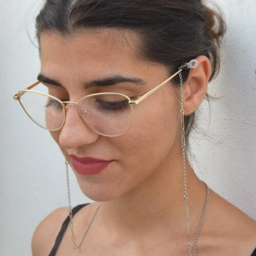 Women Sunglasses Chain Stainless Material Anti-Falling Glasses Eyeglasses Cord Necklace Layers Bracelet