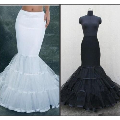 White Fishtail Mermaid Bridal Accessories Petticoats Wedding Dress White Black Bridal Petticoat Slips Accessories Underskirt