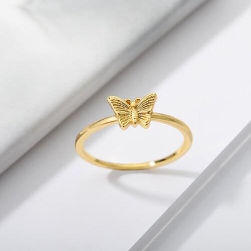 2020 Trend Women Rings Crystal Butterfly Finger-Ring Charm Simple Couple Wedding Rings Designed For Women Birthday Gift Jewelry