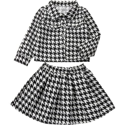 Ma&Baby 1-6Y Toddler Kid Girls Clothes Set Plaid Long Sleeve Coat Ruffles Skirts Autumn Spring Children Outfits DD43