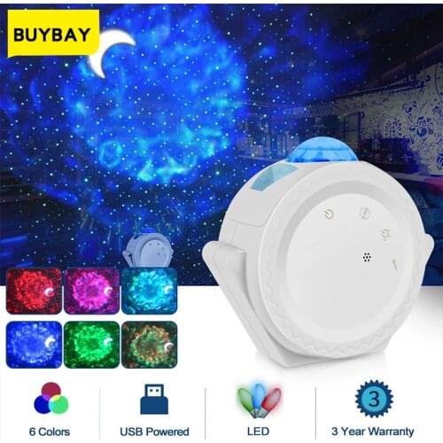 Starry Sky Projector Light LED Nebula Cloud Night Light Voice Control Ocean Waving Light Rotation Projection Lamp for Kids Gift