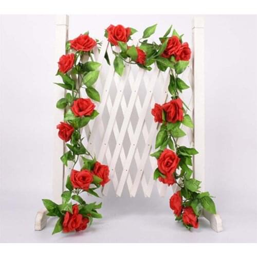 1 Pcs Silk Roses Ivy Vine with Green Leaves For Home Wedding Decoration Fake leaf diy Hanging Garland Artificial Flowers