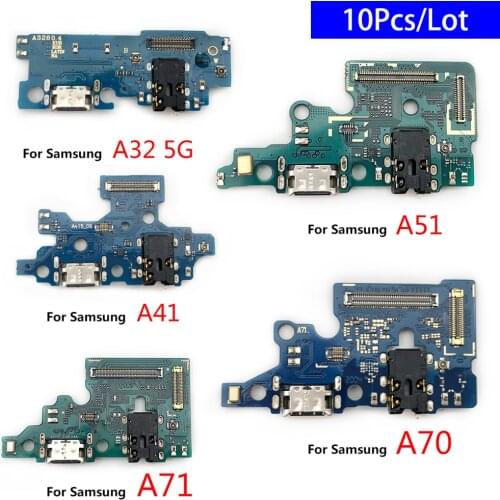 10Pcs , USB Charger Port Jack Dock Connector Charging Board Flex Cable For Samsung A02 A02S A12 A21 A21S A31 A32 A41 A51 A70 A71
